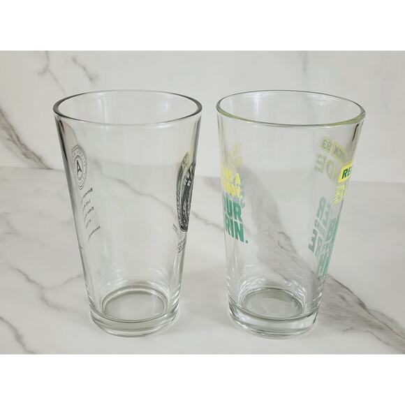 Red Brick Ale Blonde German Styler Lager Pint Beer Clear Glass 16oz Drinkware x2 - Picture 4 of 13